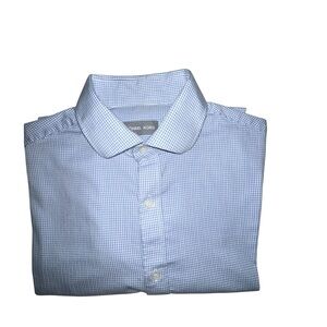 Michael Kors Light Blue Gingham Men's Dress Shirt